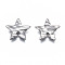 Non-Tarnish 304 Stainless Steel Charms, Twist Star, Stainless Steel Color, 12x12x1mm, Hole: 1.4mm