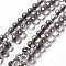 Electroplate Glass Beads Strands, Top Drilled Beads, Pearl Luster Plated, Teardrop, Gray, 13~13.5x9.5mm, Hole: 0.9mm, about 120pcs/strand, 23.62 inch(60cm)