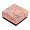 Flower Print Cardboard Paper Jewelry Storage Boxes, Gift Package Supplies, Square, Light Salmon, 7.6x7.5x3.6cm