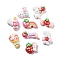 Strawberry Theme Opaque Resin Cabochons, Candy & Rabbit & Flower, Mixed Shapes, Mixed Color, 10~22.5x15.5~26x7~9mm