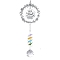 Glass Pendant Decoration, with Alloy and Iron Finding, Platinum, 480mm