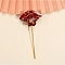 Flower Fan Cloth Hair Sticks, Hair Accessories for Women & Girls, Dark Red, 150mm