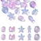 25Pcs 5 Style Ocean Themed Transparent Glass Beads Sets, Mixed Shapes, Pearl Pink, 12~15x8~15x5~9mm, Hole: 1mm, 5pcs/style