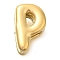 Ion Plating(IP) 304 Stainless Steel Slide Charms, Real 14K Gold Plated, Letter P, 8x5.5x4mm, Hole: 3.5x1.5mm