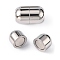 Tarnish Resistant Smooth 304 Stainless Steel Magnetic Clasps with Glue-in Ends, Oval, Stainless Steel Color, 16x10mm, Hole: 6mm