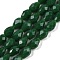 Opaque Solid Color Imitation Jade Beads Strands, Faceted, Teardrop, Dark Green, 8x6mm, Hole: 1.2mm, about 65~67pcs/strand, 20.08 inch(51cm)