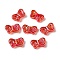 UV Plating Transparent Acrylic Beads, Butterfly, Red, 8x14x4mm, Hole: 1.4mm