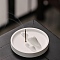 Gesso Incense Burners, Flat Round with Mountain Incense Stick Holders, Home Office Teahouse Zen Buddhist Supplies, White, 102x30mm