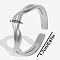 304 Stainless Steel Fashion Geometric Cuff Open Ring for Women, Silver, 5mm