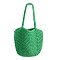 Woven Cotton Shoulder Bags, Women Handbags, Lime Green, 50x33cm