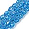 Transparent Electroplate Glass Beads Strands, AB Color Plated, Faceted, Teardrop, Dodger Blue, 11.5x8mm, Hole: 1.2mm, about 55~57pcs/strand, 25.59''(65cm)