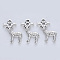 Tibetan Style Alloy Pendants, Cadmium Free & Lead Free, Elk Christmas Reindeer/Stag, Antique Silver, 23.5x19x3.5mm, Hole: 1.8mm, about 367pcs/500g