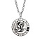 Non-Tarnish Unisex 201 Stainless Steel Constellation Pendant Necklaces, with Curb Chains, Laser Engraved Pattern, Flat Round, Virgo, 13.19 inch(335mm) 