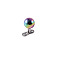 Stainless Steel Round Ball Dermal Anchor Base/Top for Women Men, Rainbow Color, 6mm, Pin: 1.2mm