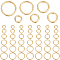 Beebeecraft 300Pcs 6 Styles 304 Stainless Steel Open Jump Rings, for Chainmaille Weaves, Round Ring, Real 24K Gold Plated, 18 Gauge, 5~10x1mm, Inner Diameter: 3~8mm, 50pcs/style