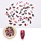 Paper Cabochons, Nail Art Decorations, Mixed Shapes, FireBrick, 4~6.5x5~7x0.2mm, about 50pcs/box