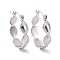 Non-Tarnish 304 Stainless Steel Oval Wrap Hoop Earrings for Women, Stainless Steel Color, 20.5x19x5mm, Pin: 0.8mm