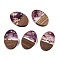 Transparent Resin and Walnut Wood Pendants, Oval Charms with Gold Foil, Purple, 23x15.5x3.5mm, Hole: 2mm