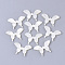 Natural White Shell Mother of Pearl Shell Cabochons, Butterfly, Seashell Color, 19.5x30x2~3mm