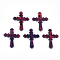 Cellulose Acetate(Resin) Pendants, Cross, Purple, 34.5x26.5x2.5mm, Hole: 1.4mm