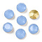 Pointed Back Glass Rhinestone Cabochons, Back Plated, Faceted, Flat Round, Cornflower Blue, 10x4.5~5mm.