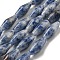 Natural Blue Spot Beads Strands, Bicone, 14~15x6mm, Hole: 1mm, about 25~26pcs/strand, 14.57~15.16''(37~38.5cm)