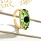 Brass Micro Pave Cubic Zirconia Solitaire Ring, Cuff  Rings with Glass, Evil Eye, Dark Green, Inner Diameter: adjustable