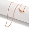 Brass Box Chain Necklaces for Women, Rose Gold, 17.68 inch(449mm)