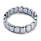 Terahertz Stone Oval Beaded Dominoes Stretch Bracelets for Women Men, Platinum Plated, Inner Diameter: 2-1/8 inch(5.3cm)