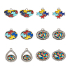 12Pcs 6 Style Zinc Alloy Enamel Pendants FIND-TA0001-63-16