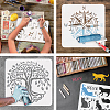3Pcs 3 Styles PET Hollow Out Drawing Painting Stencils DIY-WH0394-0023-4