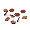 Coconut Brown Wood Stud Earring Findings EJEW-CJC0001-12-6