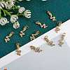 10Pcs Brass Micro Pave Clear Cubic Zirconia Pendants ZIRC-SZ0003-01G-3