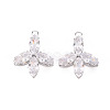 Brass Micro Pave Clear Cubic Zirconia Pendants KK-Q253-002P-B-1