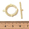 Brass Micro Pave Clear Cubic Zirconia Toggle Clasps KK-N254-79G-4