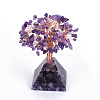 Natural Amethyst Chips and Gemstone pedestal Display Decorations G-S282-08-1