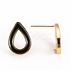 Brass Enamel Stud Earring Findings KK-S356-244A-NF-3