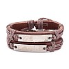 Leather Cord Bracelet for Men Women BJEW-C005-01B-2