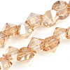 Electroplated Glass Beads Strands EGLA-S174-01B-08-1