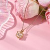 Round Shell Pearl Macrame Pouch Pendant Necklaces NJEW-JN04955-01-2