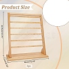 6-Tier Rectangle Wood Slant Back Earring Display Stands EDIS-WH0029-99-2