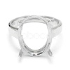 Adjustable Rhodium Plated 925 Sterling Silver Finger Ring Components STER-E061-24A-P-4
