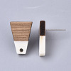 Resin & Cedarwood/Walnut Wood Stud Earring Findings MAK-N032-001A-5