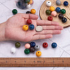 220Pcs 11 Colors Painted Natural Wood European Beads WOOD-TA0001-54-7