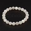 Natural White Moonstone Stretch Bracelets BJEW-JB02663-01-2