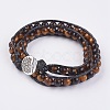 Natural Tiger Eye Wrap Bracelet BJEW-JB03613-04-1