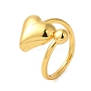 Heart Brass Finger Rings for Women RJEW-A048-17G-1