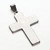 Non-Tarnish Cross with Words 304 Stainless Steel Pendants STAS-N068-47B-1