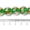 Handmade Gold Sand and Silver Sand Lampwork Flat Round Beads FOIL-C001-02B-4