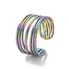 Ion Plating(IP) 304 Stainless Steel Multi Circles Open Cuff Ring for Women STAS-E168-03M-1
